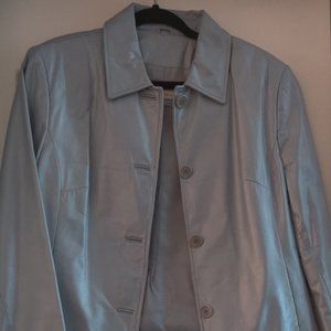 Lord and Taylor Blue Leather Jacket